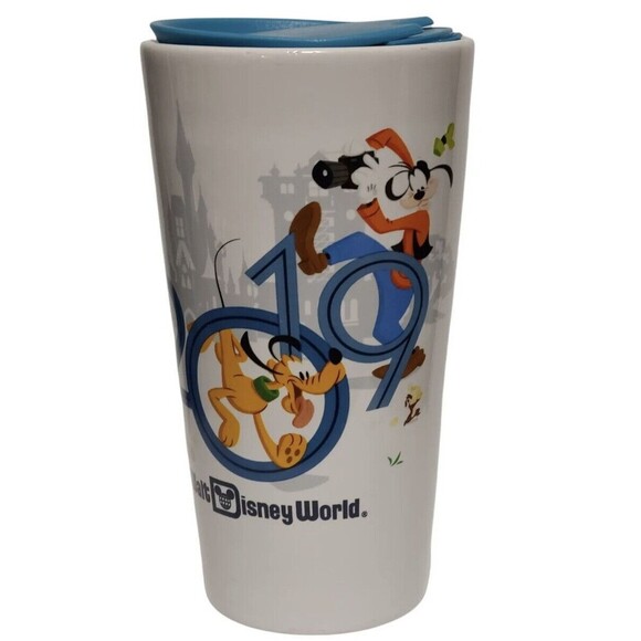 New Walt Disney World 2019 Mickey Mouse Travel Tumbler with Lid Ceramic Mug - Picture 8 of 9